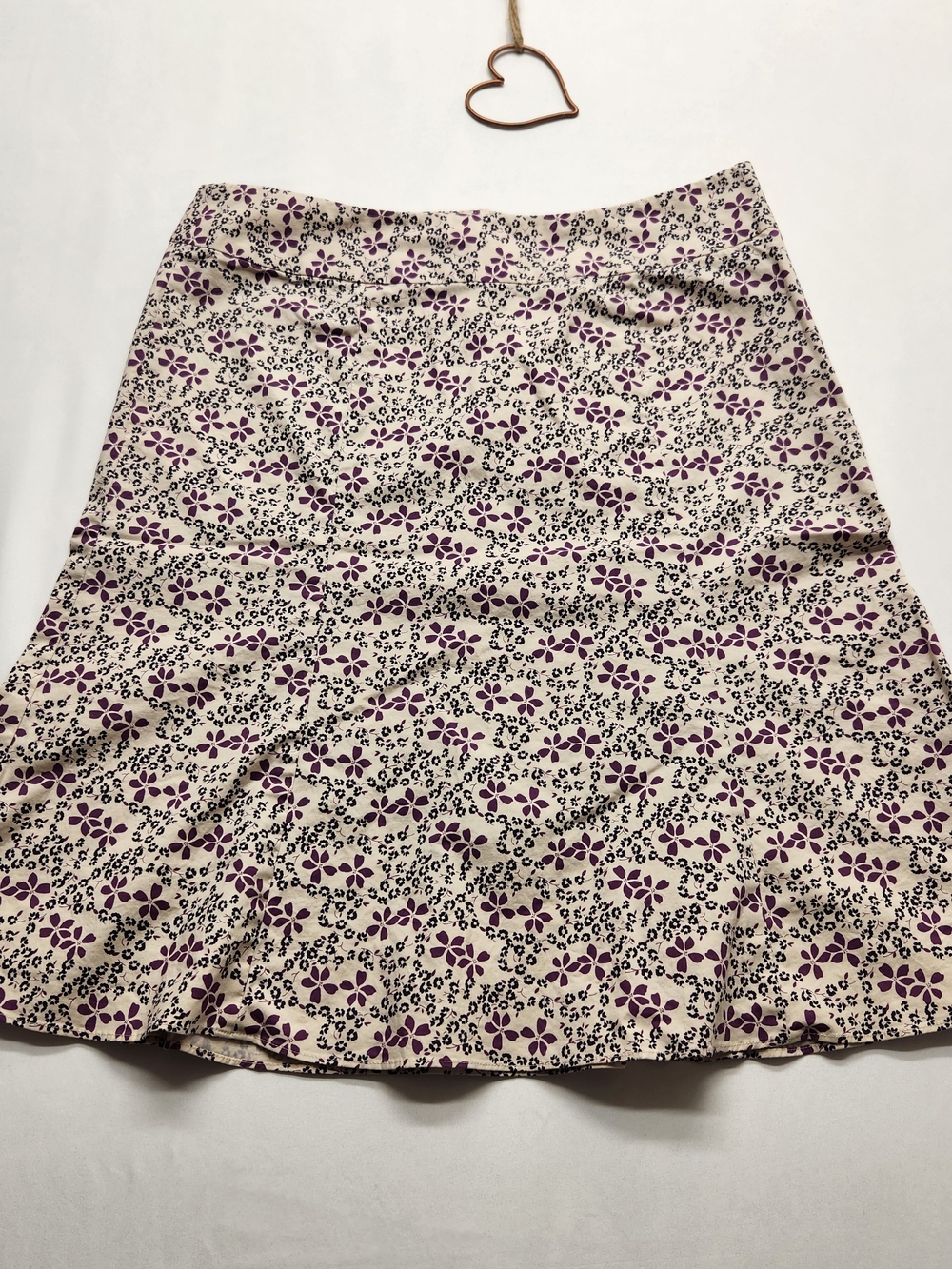 ⭐️Vintage Y2K GAP Floral Calico A Line Midi Skirt Size 16 Purple Cream Summer
